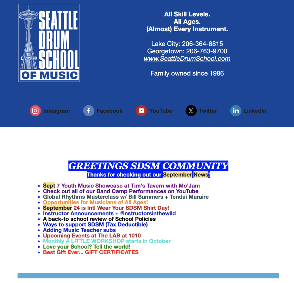 September newsletter